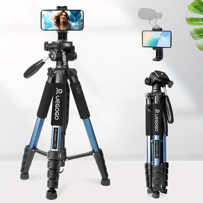 74187cm Tall Camera Tripod Tripod for Camera and Phone Aluminum Heavy Duty Tripod Stand for Canon Nikon with Carry Bag and Phone Holder Compatible with iPhone Spotting Scopes Max Load 15 Lb Blue