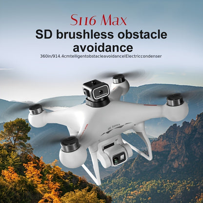 Strong WindResistant S116 Brushless Drone  2 Batteries Optical Flow Positioning QuadAxis Remote Control Aircraft