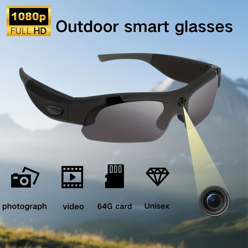 1080P HD Smart Camera Glasses 1080P HD Camera Glasses Smart CamcorderOutdoor Cycling Sports Glasses VideoCamera Long Battery Smart Glasses For Biking Fishing Travelling