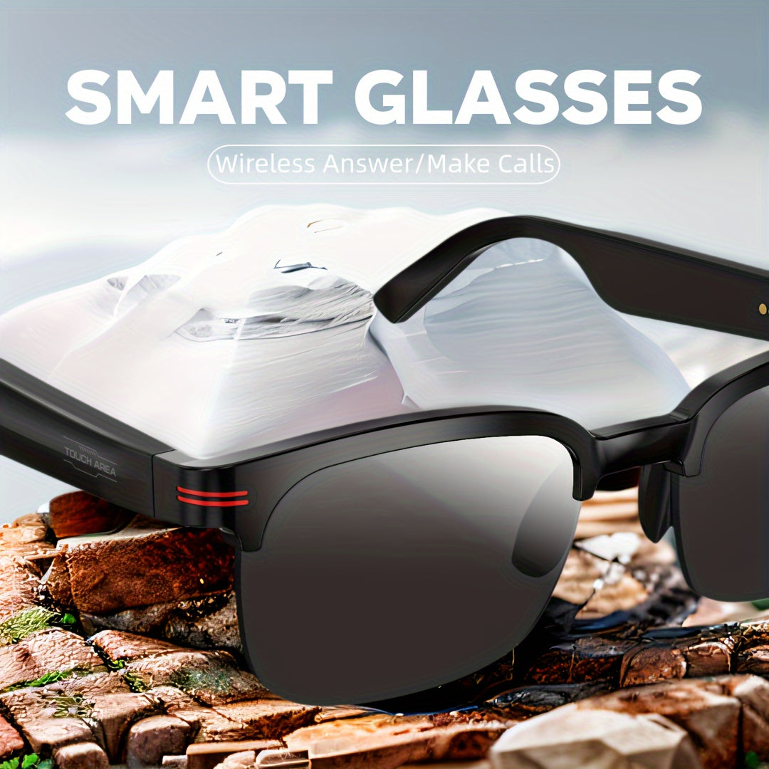 Stylish Wireless 50 Smart Glasses  Polarized with BuiltIn Mic  Speakers UV Protection Audio Sun Glass for HandsFree Calls  Music Free Clear Lenses Included